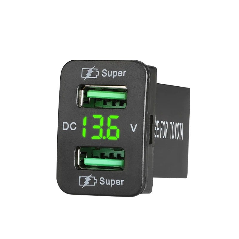 Bluejw 45W USB Car Charger Adapter - LED Voltmeter Display, 12-24V USB Socket, Automobile Fast Charging - Image 2